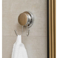 Kúpeľňový dvojitý vešiak na uteráky GABINA s prísavkou - chrómový