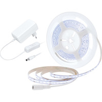 LED COB opasok, sada s adaptérom, vypínač, 5m, 8W/m, 800lm/m, studená biela