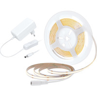 LED COB opasok, sada s adaptérom, vypínač, 5m, 8W/m, 800lm/m, teplá biela