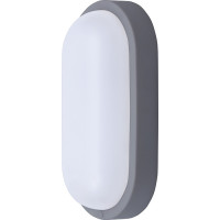 LED vonkajšie osvetlenie oválne - 26 cm - šedá farba