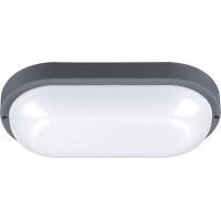 LED vonkajšie osvetlenie oválne - 26 cm - šedá farba