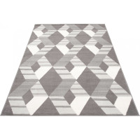 Kusový koberec LAILA Loop - sivý/biely