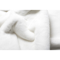 Kusový okrúhly koberec RABBIT FUR - imitácia králičej kožušiny - biely