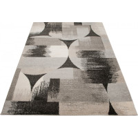 Kusový koberec RASTA Circles - sivý/čierny