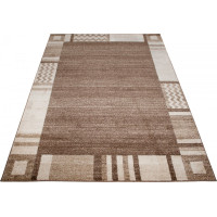 Kusový koberec RASTA Frame - svetlo hnedý