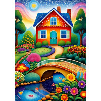 ENJOY Puzzle Farebný dom 1000 dielikov