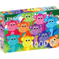 ENJOY Puzzle Dúhové opičky 1000 dielikov