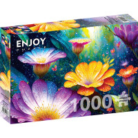 ENJOY Puzzle Kvety v daždi 1000 dielikov