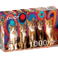 ENJOY Puzzle Päť mačiek 1000 dielikov