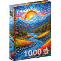 ENJOY Puzzle Východ slnka nad krajinou 1000 dielikov