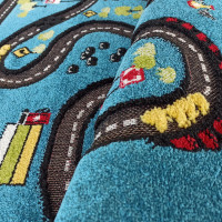 Kusový koberec Color Kids - ZÁVODNÁ DRÁHA - modrý
