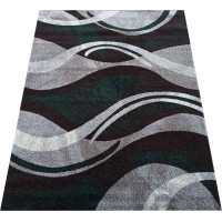 Kusový koberec WAVE - tmavo zelený