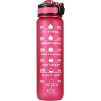 KIK Motivačná fľaša na vodu 1l Ružová