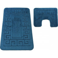 Súprava kúpeľňových predložiek s výrezom TÁŇA - greek - zelenomodrá