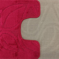 Súprava kúpeľňových predložiek s výrezom TÁŇA - flora - tmavo ružová