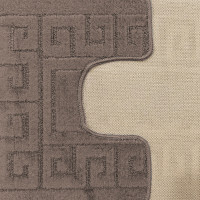 Súprava kúpeľňových predložiek s výrezom TÁŇA - greek - tmavo béžová