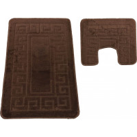 Súprava kúpeľňových predložiek s výrezom TÁŇA - greek - tmavo hnedá