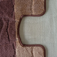 Súprava kúpeľňových predložiek s výrezom TÁŇA XL - tiles - hnedá