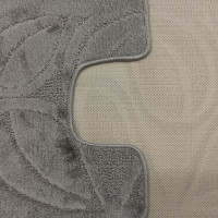 Súprava kúpeľňových predložiek s výrezom TÁŇA - flóra - tmavo hnedá