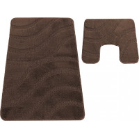 Súprava kúpeľňových predložiek s výrezom TÁŇA - symphony - tmavo hnedá
