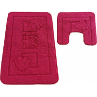Súprava kúpeľňových predložiek s výrezom TÁŇA - sea - tmavo ružová