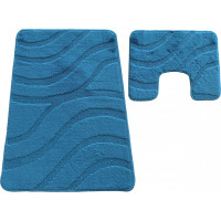 Súprava kúpeľňových predložiek s výrezom TÁŇA - symphony - tmavo tyrkysová