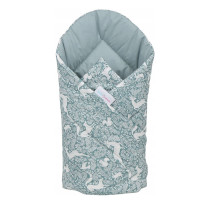 Obojstranná zavinovačka pre bábätká 80x80 cm BABYMAM PREMIUM - Les - zelená/šalviová