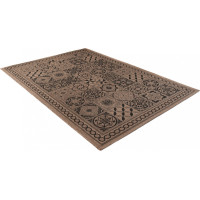 Sisalový PP koberec TILES - hnedý/čierny