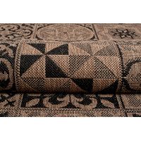 Sisalový PP koberec TILES - hnedý/čierny