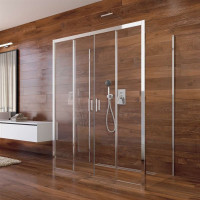 Sprchovací kút na stenu LIMA DUO - obdĺžnik - chróm ALU/sklo Číre - posuvné dvere