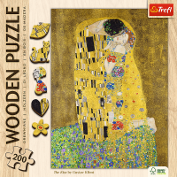 TREFL Drevené puzzle Art: Gustav Klimt - Bozk 200 dielikov