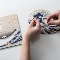 TREFL Drevené puzzle Art: Hokusai - Veľká vlna Kanagawa 200 dielikov