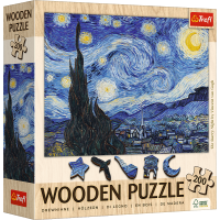 TREFL Drevené puzzle Art: Vincent van Gogh - Hviezdna noc 200 dielikov