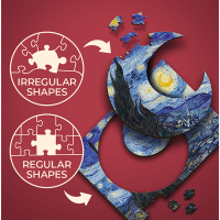 TREFL Drevené puzzle Art: Vincent van Gogh - Hviezdna noc 200 dielikov
