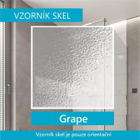 Štvrťkruhový sprchovací kút Kora Lite 90x90 cm - biely ALU/sklo Grape + vanička z liateho mramoru