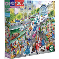 EEBOO Štvorcové puzzle Bukinisti v Paríži 1000 dielikov