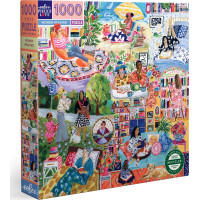 EEBOO Štvorcové puzzle Čítanie pre ženy 1000 dielikov