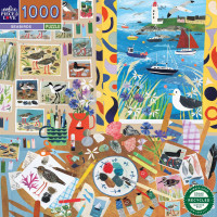 EEBOO Štvorcové puzzle Morské vtáky 1000 dielikov