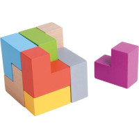 MWSJ Drevený hlavolam 3D Cube Blocks