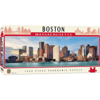 MASTERPIECES Panoramatické puzzle Boston, Massachusetts 1000 dielikov