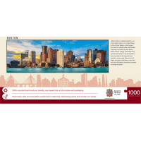MASTERPIECES Panoramatické puzzle Boston, Massachusetts 1000 dielikov