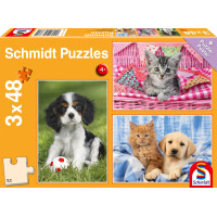 SCHMIDT Puzzle Moje obľúbené zvieratká 3x48 dielikov