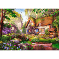 TREFL Puzzle Premium Plus Tea Time: Drevená chata 1000 dielikov