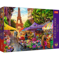 TREFL Puzzle Premium Plus Tea Time: Kvetinový trh 1000 dielikov