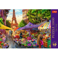 TREFL Puzzle Premium Plus Tea Time: Kvetinový trh 1000 dielikov