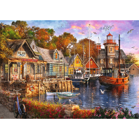 TREFL Puzzle Premium Plus Tea Time: Prístav pri mori 1000 dielikov