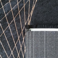 Kusový koberec EFES Frame - čierny/zlatý