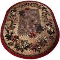 Kusový oválny koberec ALPHA Flower - červený