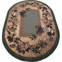 Kusový oválny koberec ALPHA Flower - zelený