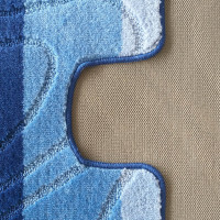 Súprava kúpeľňových predložiek s výrezom TÁŇA - vzor 05 - modrá